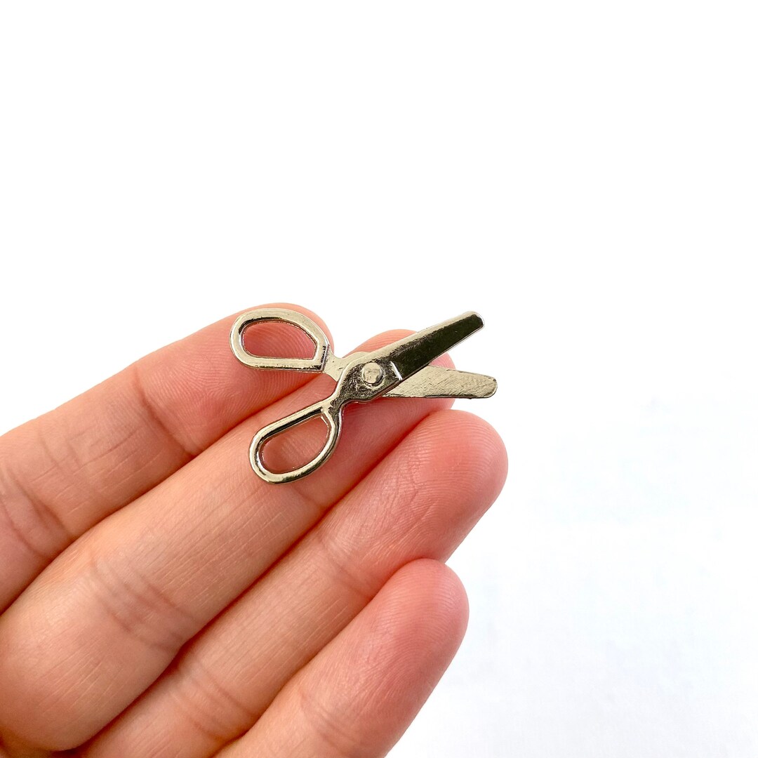 Tiny Metal Scissors 30mm Hinged Realistic Doll Stationery Quality Dollhouse Miniature 1/6 Dolls