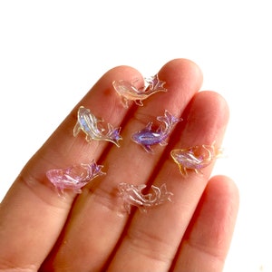 Tiny charms Goldfish Pastel Pearl translucent Resin flatback charms 8mm Random mix colours