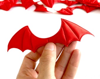 Leather Fabric Demon Bat Wings Padded Appliques Hair Clip Decoration Patch Leather Fabric Demon Bat Wings Padded Appliques Hair Clip Decoration Patch