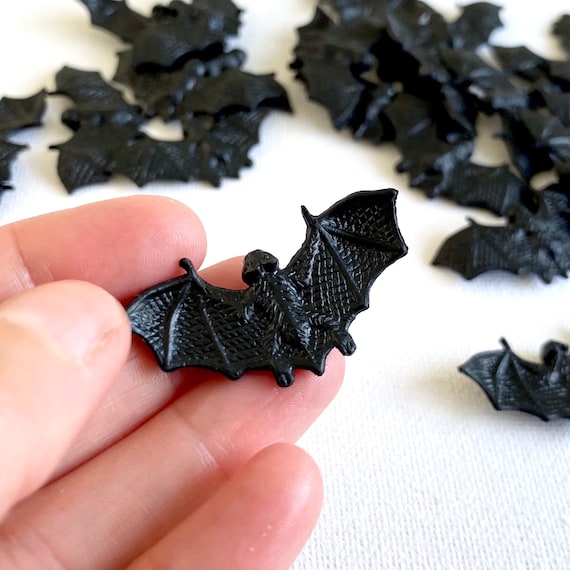 Decorative Bats on Black Craft Plastic 