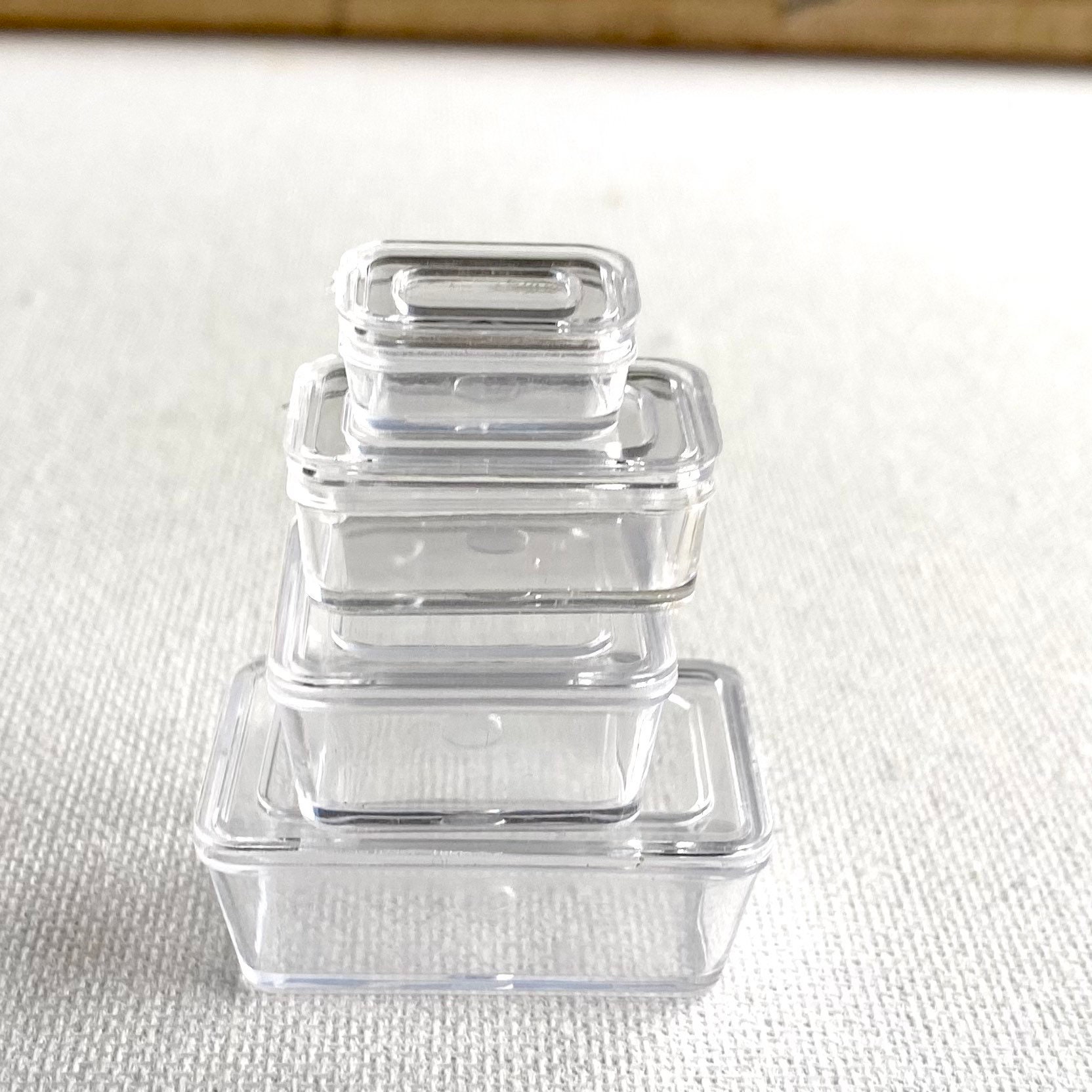Miniature Storage Containers 4 Clear Plastic Mini Storage Etsy
