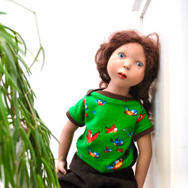 Doll shirt sewing pattern 18” dolls t shirt PDF instant DIGITAL download sewing Zwergnase Junior American doll Sasha doll patterns