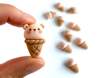 ミニチュアかわいいアイスクリームコーンテディベアスナックワッフルコーン甘い樹脂食品かわいいお菓子
