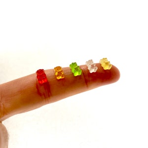 Gummy bear Tiny Dollhouse miniature Micro 7mm Gummy bears Resin Doll food