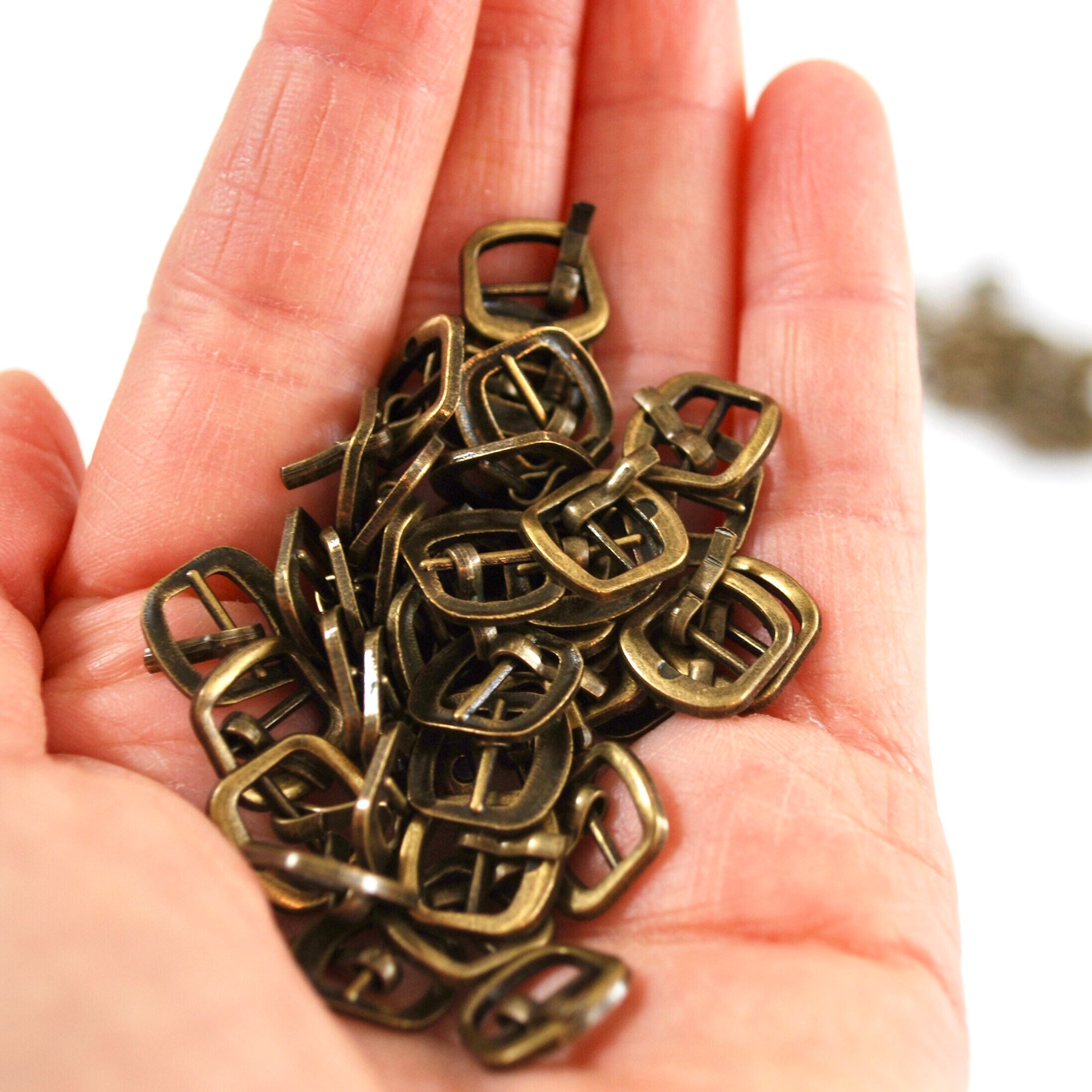 5pcs mini doll buckles 7mm Bronze Square miniature dolls belt Etsy