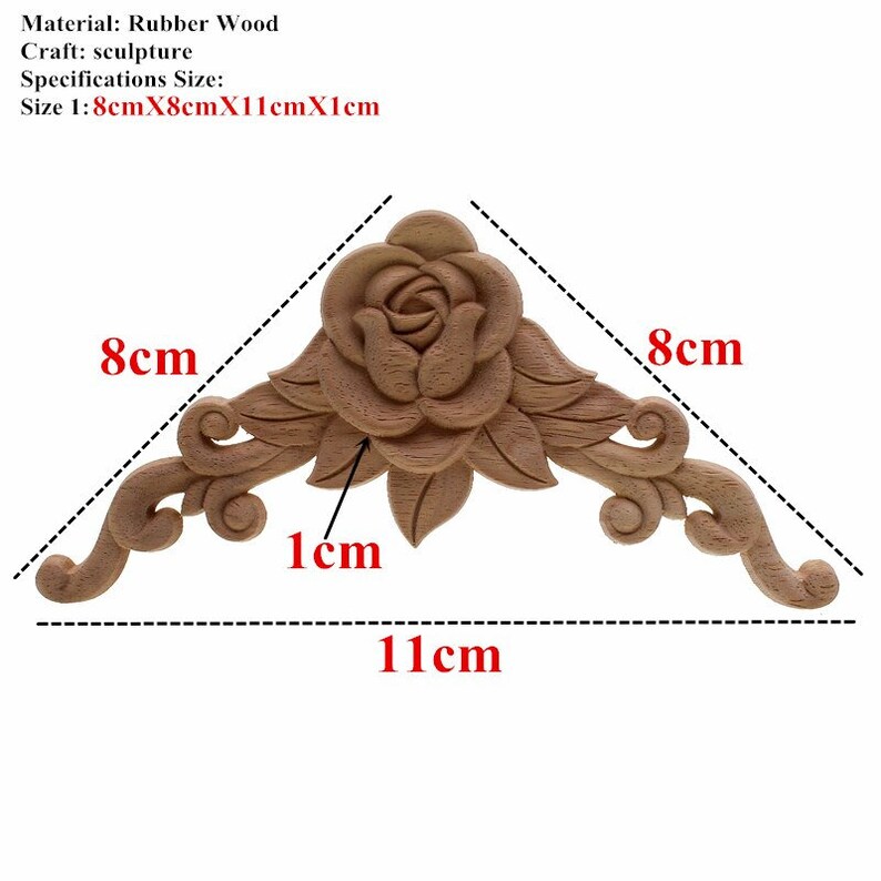 Simple Vintage Wood Carved Decal Corner Onlay Applique Frame Etsy