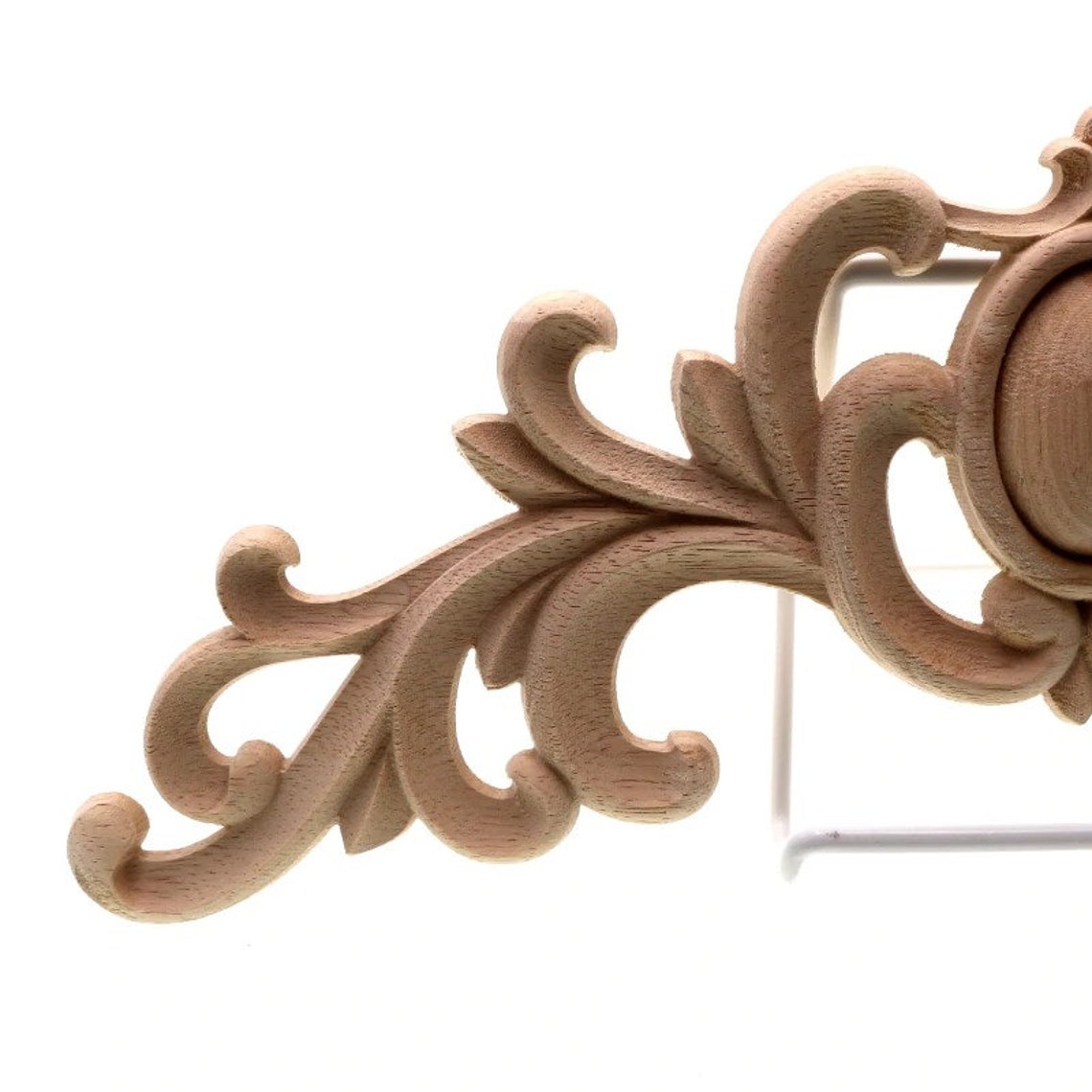 Talla de madera tallada aplique cuadrado flor decoración pared | Etsy