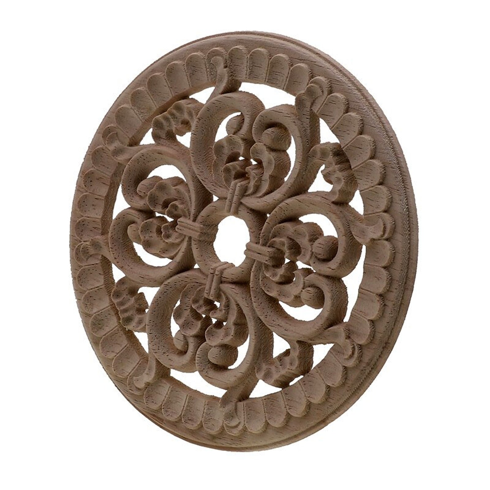 Round Furniture Woodcarving Decor European Style Floral Wood Etsy