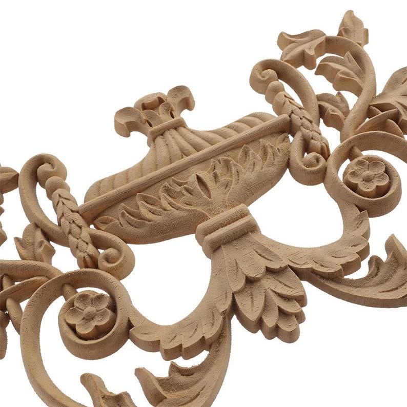 Wall Wood Carved Applique Wood Molding Decoration Frame Corner Etsy