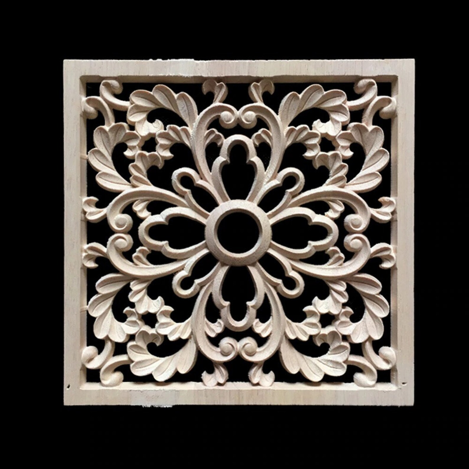 20cm Vintage madera tallada calcomanía esquina Onlay aplique | Etsy