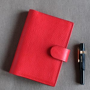 Red Hobonichi  A6 cover/Stalogy A6/Leather cover for A6