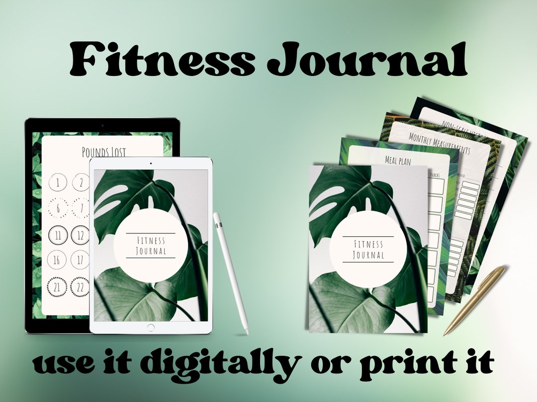 Digital Fitness Weight Loss Journal Planner Tracker for iPad Goodnotes ...