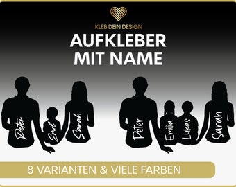 NAAM AUTOSTICKER, familie, kinderen, gewenste tekst, handtekening, autosticker, deur, muurtattoo kinderkamer, stickernaam