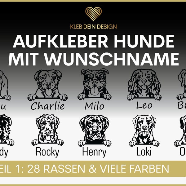 AUTOAUFKLEBER HUND NAME, Hunde, Namenszug, Auto Aufkleber Tiere, Auto Aufkleber Hund, Auto Aufkleber Name, Hund, Autoaufkleber Name