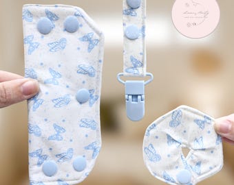 BLUE BUTTERFLY BLISS Tube Items | Adult Tube Pads |Aesthetic Tube Clips | G-tube Port Covers | Feeding Tube | peg Tube Stoma Pads |Tube Sets