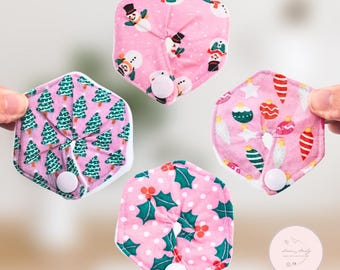 CHRISTMAS Tube Pads | Pink Christmas Gtube Pads | Aesthetic G-Tube Covers | Absorbent Pads for Feeding Tubes | GJ Button Covers | Stoma Pad