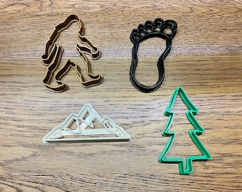 Bigfoot Cookie Cutter Set / Sasquatch Cookie Cutters