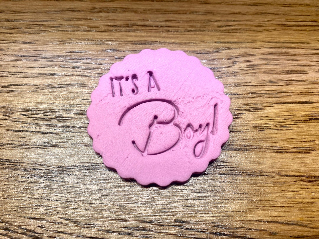 It's A Boy Cookie Stamp / Baby Shower Boy Cupcake Topper Stamp