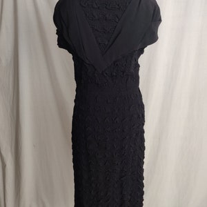 Vintage 40s Arnold-Fox Black Dress // Textured Pencil Dress image 9