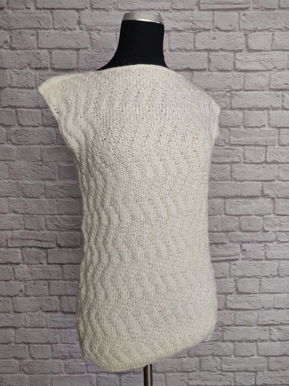 Handmade White Sleeveless Top // Soft Knit Croche… - image 1