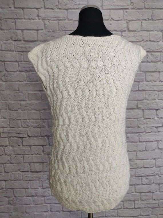 Handmade White Sleeveless Top // Soft Knit Croche… - image 3