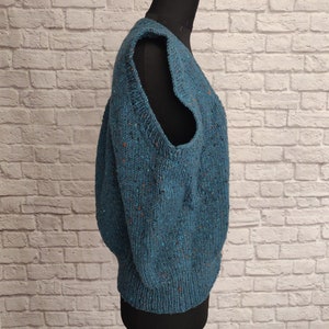 Vintage 80s Grandma Sweater Vest // Blue with cute buttons image 3