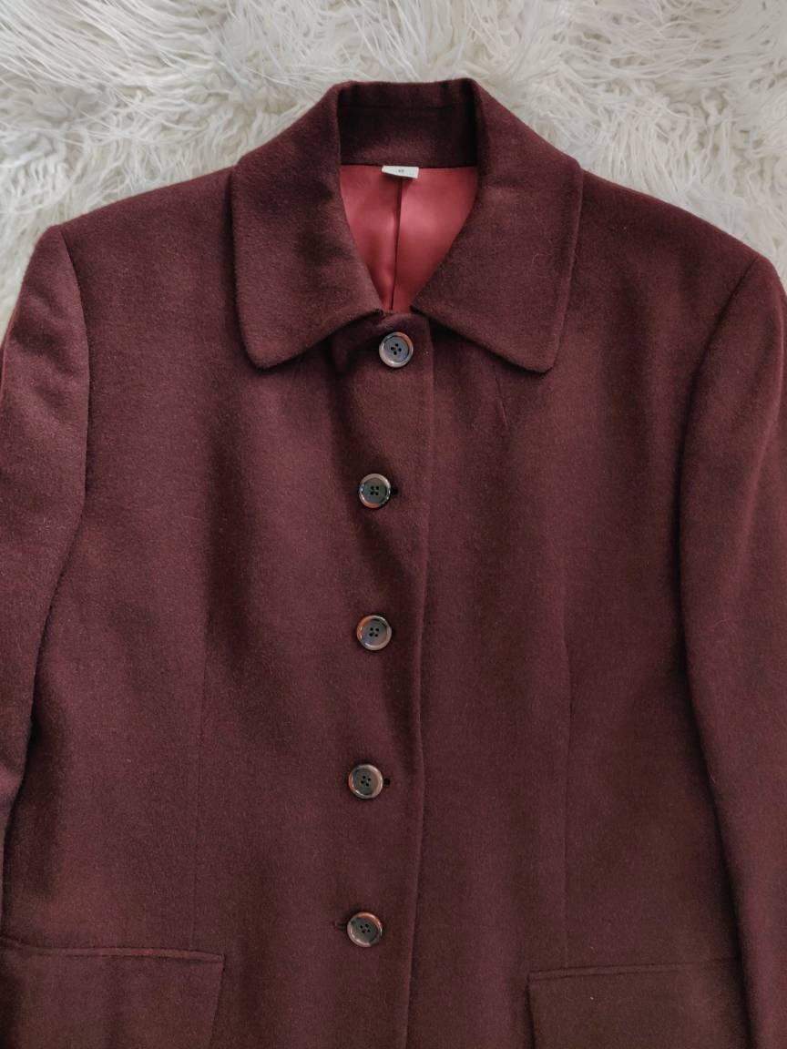 cranberry wool coat
