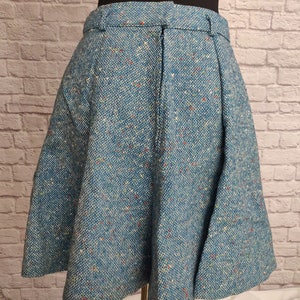 Vintage 70s Bobbie Brooks Wool Skirt // Blue Flared Mini Skirt High Waisted image 3