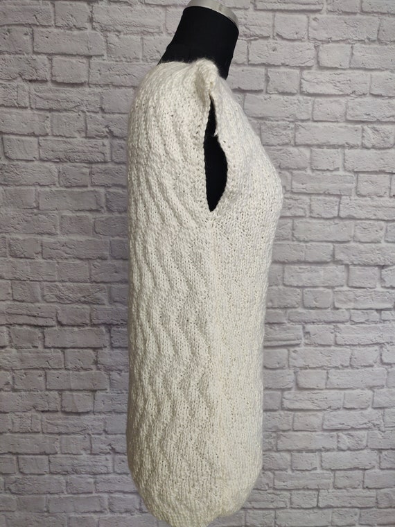 Handmade White Sleeveless Top // Soft Knit Croche… - image 2