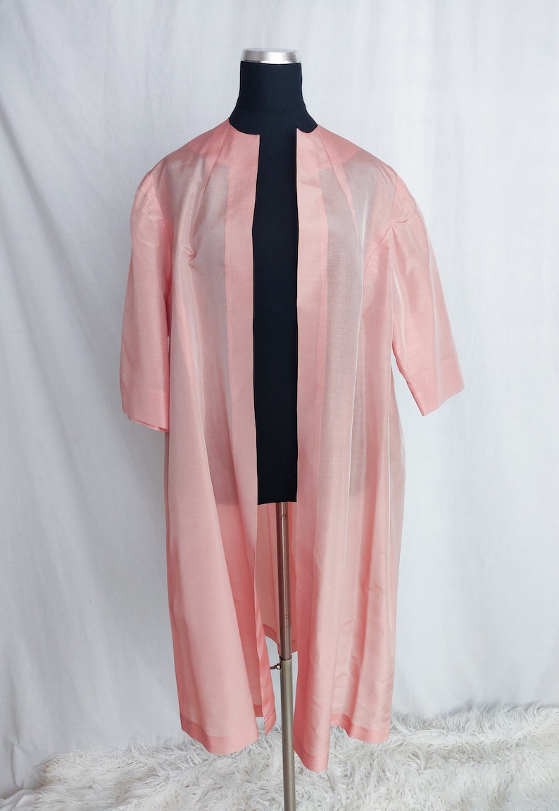 Vintage 60s 70s Pink House Jacket // Swing Coat image 1