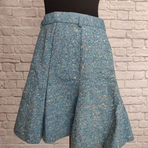 Vintage 70s Bobbie Brooks Wool Skirt // Blue Flared Mini Skirt High Waisted image 2