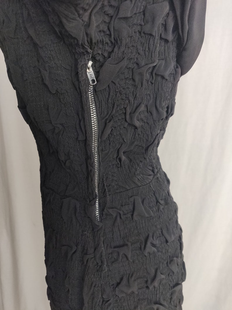 Vintage 40s Arnold-Fox Black Dress // Textured Pencil Dress image 5