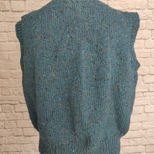 Vintage 80s Grandma Sweater Vest // Blue with cute buttons image 4