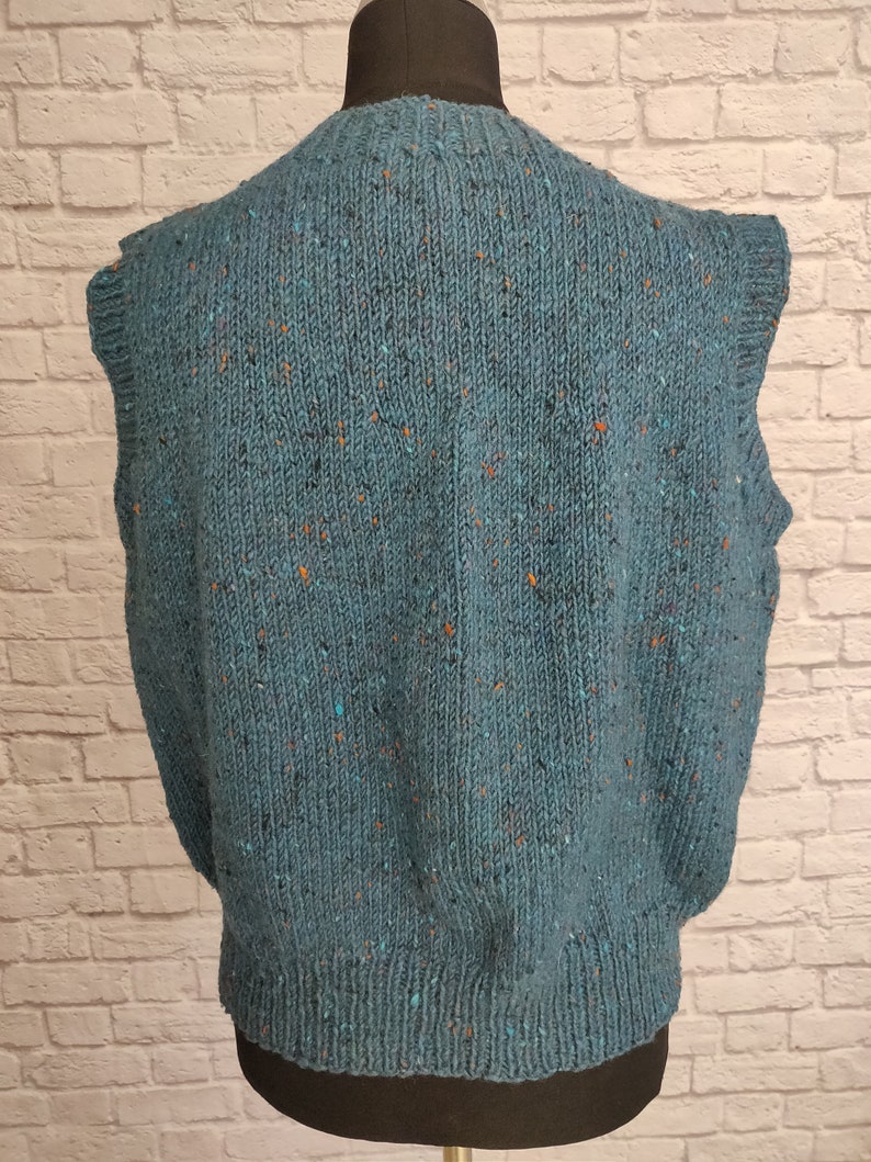 Vintage 80s Grandma Sweater Vest // Blue with cute buttons image 4