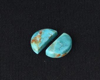 D Shape Kingman Turquoise Natural Gemstone, Size 8x15mm Blue Color  Cabochon Gemstone, December Births Loose Turquoise.