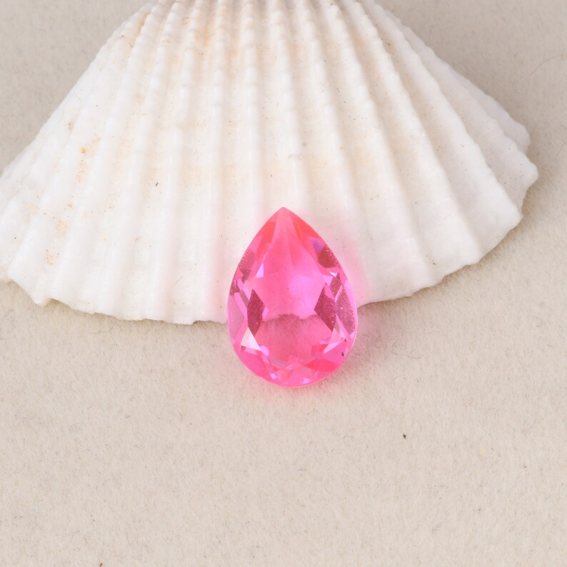 Päronslipad dubblett kunzitkvarts fasetterad lös ädelsten, rosa kunzit helande sten, vacker babyrosa kunzit för smyckestillverkning. bild 5