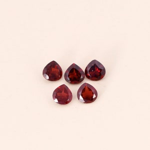 Genuine Garnet Gemstone, Faceted Heart Shape Red Garnet, Calibrated AA Quality Garnet Gemstone for Beautiful Handmade Jewelry Making.