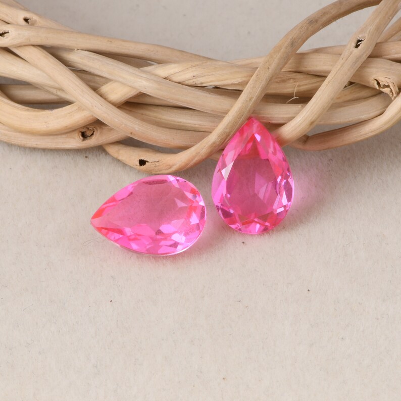 Päronslipad dubblett kunzitkvarts fasetterad lös ädelsten, rosa kunzit helande sten, vacker babyrosa kunzit för smyckestillverkning. bild 3