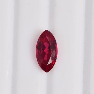 Lab Grown Ruby Marquise Cut 3.5x7mm, IIGJ Certified Red Gemstone for Jewelry Making, Loose Synthetic Ruby