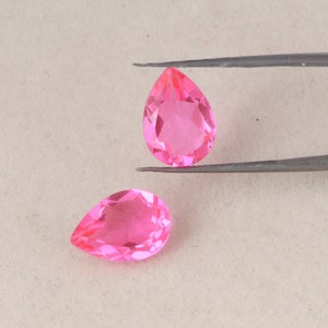 Päronslipad dubblett kunzitkvarts fasetterad lös ädelsten, rosa kunzit helande sten, vacker babyrosa kunzit för smyckestillverkning. bild 2