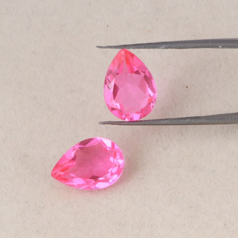 Päronslipad dubblett kunzitkvarts fasetterad lös ädelsten, rosa kunzit helande sten, vacker babyrosa kunzit för smyckestillverkning. bild 2