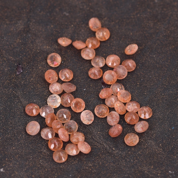 AAA+ natuurlijke zonnesteen, gefacetteerde ronde vorm gekalibreerde zonnesteen, genezende losse zonnesteenkwarts, prachtige edelsteen voor het maken van sieraden.