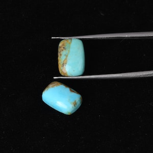 Cushion Shape Real Blue Kingman Turquoise Size 8x12mm Natural Gemstone, Cabochon Unique Jewelry Making Loose Stone Ready to Set in Jewelry