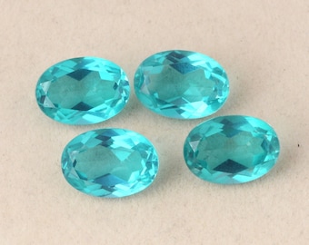 Storlek_10x14mm Doublet Santamaria Akvamarinkvarts Ädelsten, Vacker fasetterad oval formad lös ädelsten för handgjord smyckestillverkning.