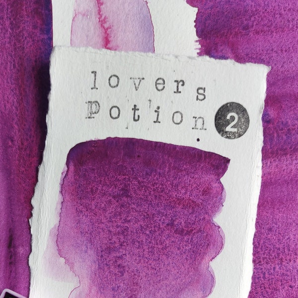 Lovers Potion 2  - Handmade Vegan Watercolor - Pink & Purple Granulating Paint Watercolour - Unique mixture paint - half pan