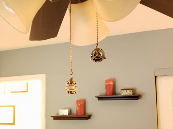 Steampunk Ceiling Fan Light Pull Chain Fan Light Ornament Decor
