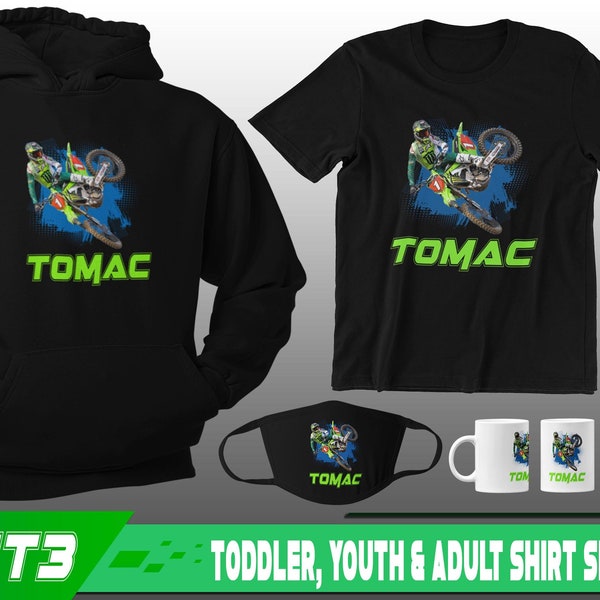 Eli Tomac Merchandise ET3 ET1 Motocross & Supercross 2021 T Shirt Hoodie Coffee Mug, Masque facial, Babysuit, Bambin, Jeunesse, Adulte