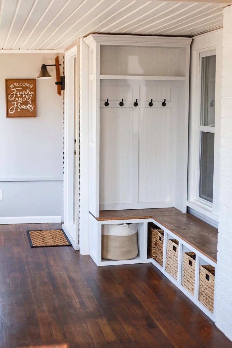 Custom Hall tree hall tree/bench storage bench entry bench | Etsy