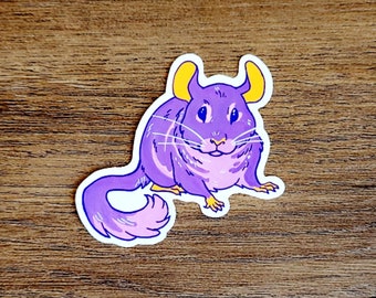 Sticker adorable chinchilla - 3 pouces
