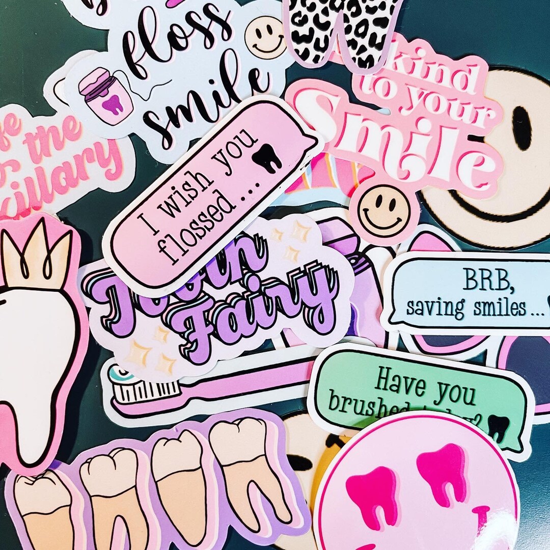 Stickers Răng Random Dental Sticker Pack 5 Stickers - Etsy